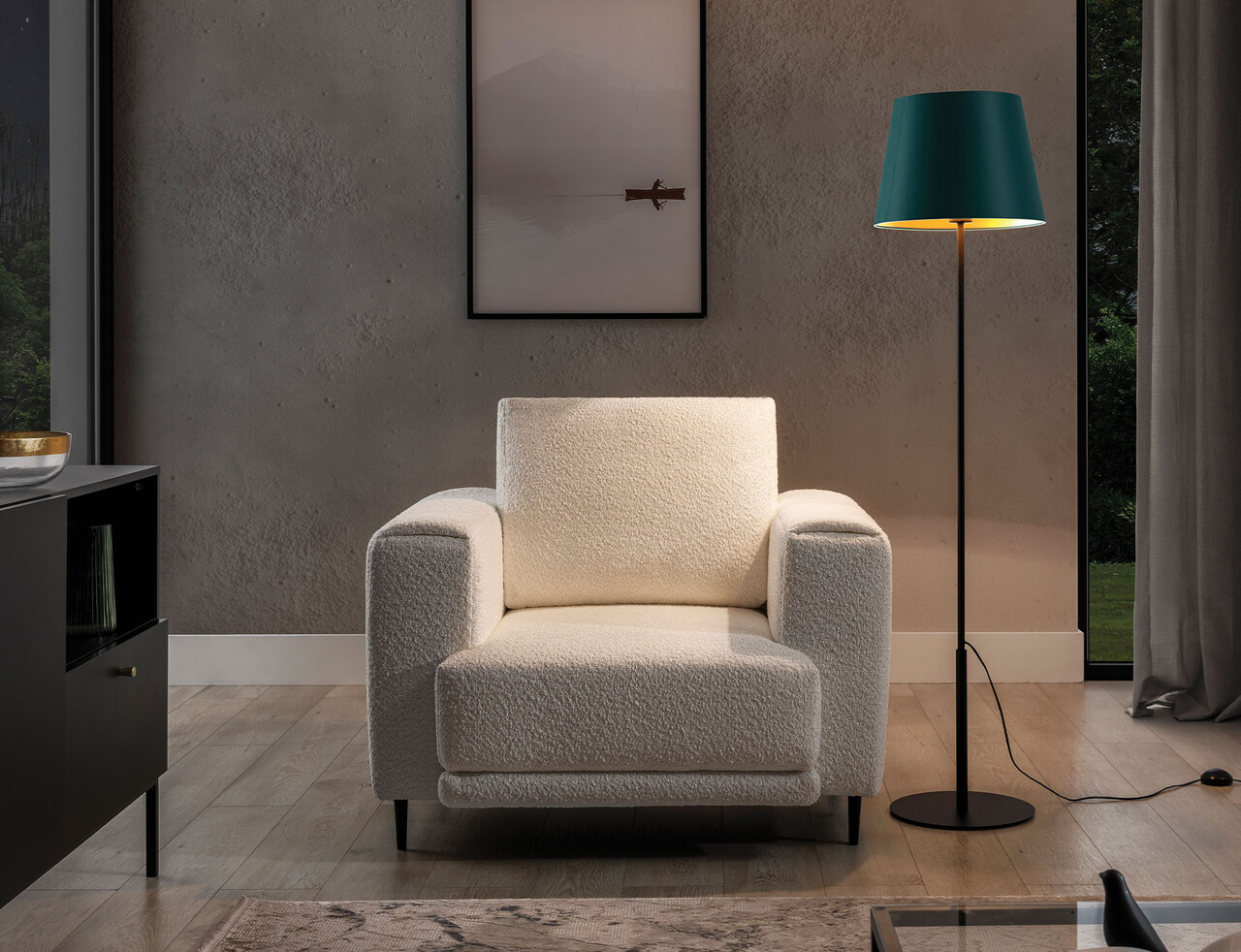 Lampadar ELTAP, Vespillo, 38x154 cm, 1xE27, 15W, otel/PVC, verde/auriu - imagine 6